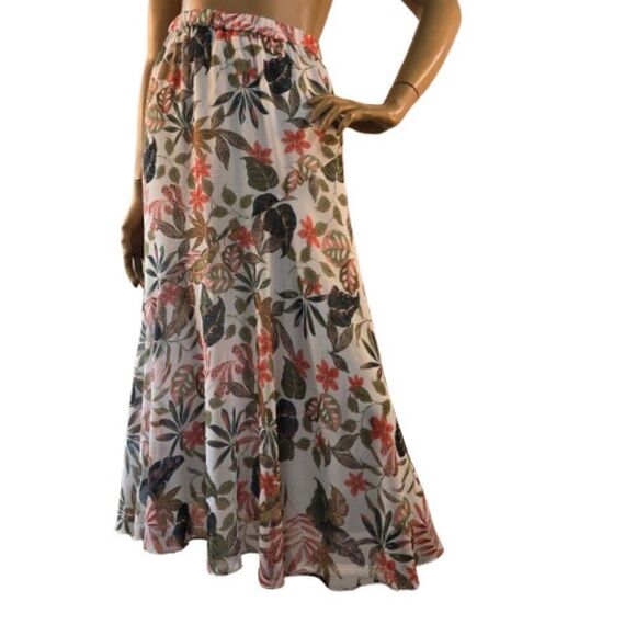 DREW Anthropologie Maxi Skirt Floral Pattern Women Size XS Made In USA - Picture 2 of 7